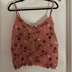 Pink floral tank top